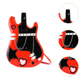 Maxbell Guitar Shaped Backpack Fashion Trendy Guitar Purse for Dating Shopping Party Red