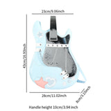 Maxbell Guitar Shaped Backpack Fashion Trendy Guitar Purse for Dating Shopping Party Light Blue