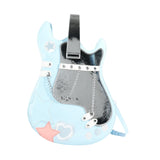 Maxbell Guitar Shaped Backpack Fashion Trendy Guitar Purse for Dating Shopping Party Light Blue