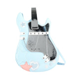 Maxbell Guitar Shaped Backpack Fashion Trendy Guitar Purse for Dating Shopping Party Light Blue