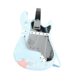 Maxbell Guitar Shaped Backpack Fashion Trendy Guitar Purse for Dating Shopping Party Light Blue