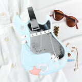Maxbell Guitar Shaped Backpack Fashion Trendy Guitar Purse for Dating Shopping Party Light Blue