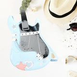 Maxbell Guitar Shaped Backpack Fashion Trendy Guitar Purse for Dating Shopping Party Light Blue