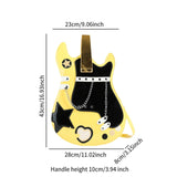 Maxbell Guitar Shaped Backpack Fashion Trendy Guitar Purse for Dating Shopping Party Yellow