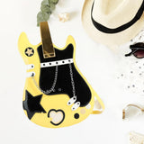 Maxbell Guitar Shaped Backpack Fashion Trendy Guitar Purse for Dating Shopping Party Yellow