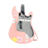 Maxbell Guitar Shaped Backpack Fashion Trendy Guitar Purse for Dating Shopping Party Pink