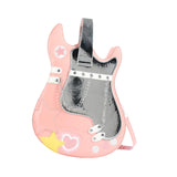 Maxbell Guitar Shaped Backpack Fashion Trendy Guitar Purse for Dating Shopping Party Pink