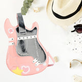 Maxbell Guitar Shaped Backpack Fashion Trendy Guitar Purse for Dating Shopping Party Pink