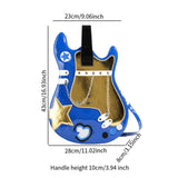 Maxbell Guitar Shaped Backpack Fashion Trendy Guitar Purse for Dating Shopping Party Dark Blue