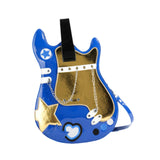 Maxbell Guitar Shaped Backpack Fashion Trendy Guitar Purse for Dating Shopping Party Dark Blue