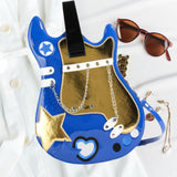 Maxbell Guitar Shaped Backpack Fashion Trendy Guitar Purse for Dating Shopping Party Dark Blue