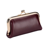 Maxbell Small Organizer Multipurpose Female Wallet Portable PU Fashion Storage Pouch Dark Red