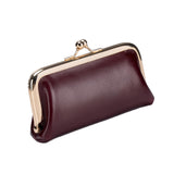 Maxbell Small Organizer Multipurpose Female Wallet Portable PU Fashion Storage Pouch Dark Red