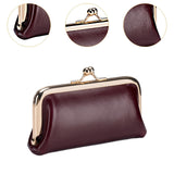 Maxbell Small Organizer Multipurpose Female Wallet Portable PU Fashion Storage Pouch Dark Red