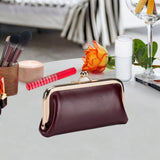 Maxbell Small Organizer Multipurpose Female Wallet Portable PU Fashion Storage Pouch Dark Red
