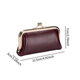 Maxbell Small Organizer Multipurpose Female Wallet Portable PU Fashion Storage Pouch Dark Red