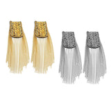 Maxbell 2Pcs Tassel Link Chain Epaulets Uniform Accessories for Festival Party Teens Gold