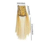 Maxbell 2Pcs Tassel Link Chain Epaulets Uniform Accessories for Festival Party Teens Gold