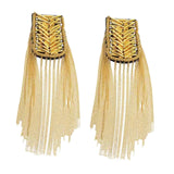 Maxbell 2Pcs Tassel Link Chain Epaulets Uniform Accessories for Festival Party Teens Gold