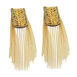 Maxbell 2Pcs Tassel Link Chain Epaulets Uniform Accessories for Festival Party Teens Gold