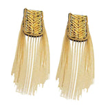 Maxbell 2Pcs Tassel Link Chain Epaulets Uniform Accessories for Festival Party Teens Gold