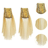 Maxbell 2Pcs Tassel Link Chain Epaulets Uniform Accessories for Festival Party Teens Gold