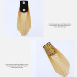 Maxbell 2Pcs Tassel Link Chain Epaulets Uniform Accessories for Festival Party Teens Gold
