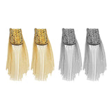 Maxbell 2Pcs Tassel Link Chain Epaulets Uniform Accessories for Festival Party Teens Gold