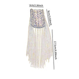 Maxbell 2Pcs Tassel Link Chain Epaulets Uniform Accessories for Festival Party Teens Silver