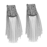 Maxbell 2Pcs Tassel Link Chain Epaulets Uniform Accessories for Festival Party Teens Silver