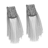 Maxbell 2Pcs Tassel Link Chain Epaulets Uniform Accessories for Festival Party Teens Silver
