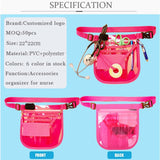 Maxbell Nurse Fanny Pack Apron Hip Bag for Pet Grooming Multi Compartments Waist Bag Rose Red