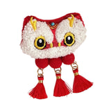Maxbell Chinese New Year Blessing Hanging Decoration Cute Brooch for Store Farmhouse Lion