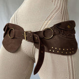 Maxbell Women Wide Belt Cosplay Belt Casual Decorative for Ladies Studded Belt Women