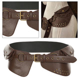 Maxbell Women Wide Belt Cosplay Belt Casual Decorative for Ladies Studded Belt Women