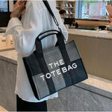 Maxbell Women Canvas Tote Bag Accessories Purse Handbag for Party Favors Lady Dating Black and Large