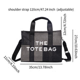 Maxbell Women Canvas Tote Bag Accessories Purse Handbag for Party Favors Lady Dating Black and Large