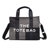 Maxbell Women Canvas Tote Bag Accessories Purse Handbag for Party Favors Lady Dating Black and Large