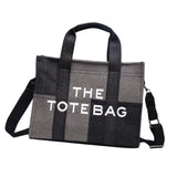 Maxbell Women Canvas Tote Bag Accessories Purse Handbag for Party Favors Lady Dating Black and Small