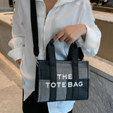 Maxbell Women Canvas Tote Bag Accessories Purse Handbag for Party Favors Lady Dating Black and Small