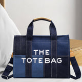 Maxbell Women Canvas Tote Bag Accessories Purse Handbag for Party Favors Lady Dating Blue and Large