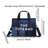 Maxbell Women Canvas Tote Bag Accessories Purse Handbag for Party Favors Lady Dating Blue and Large