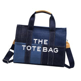 Maxbell Women Canvas Tote Bag Accessories Purse Handbag for Party Favors Lady Dating Blue and Large