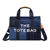 Maxbell Women Canvas Tote Bag Accessories Purse Handbag for Party Favors Lady Dating Blue and Large