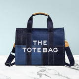 Maxbell Women Canvas Tote Bag Accessories Purse Handbag for Party Favors Lady Dating Blue and Small