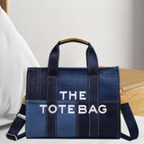 Maxbell Women Canvas Tote Bag Accessories Purse Handbag for Party Favors Lady Dating Blue and Small