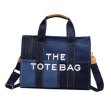 Maxbell Women Canvas Tote Bag Accessories Purse Handbag for Party Favors Lady Dating Blue and Small