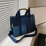Maxbell Women Canvas Tote Bag Accessories Purse Handbag for Party Favors Lady Dating Blue and Small