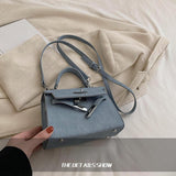 Maxbell Women Top Handle Satchel Fashion Portable Top Handle Bag Small Crossbody Bag Light Blue