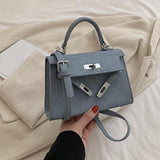 Maxbell Women Top Handle Satchel Fashion Portable Top Handle Bag Small Crossbody Bag Light Blue